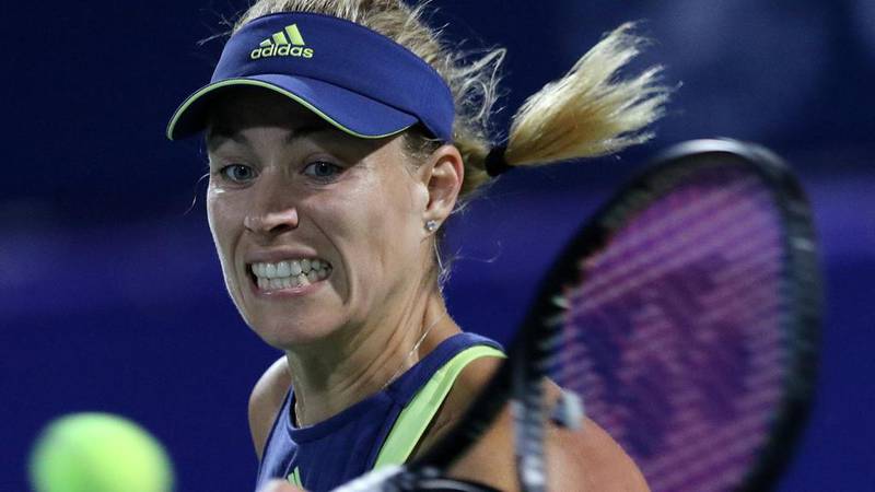 Angelique Kerber will face No 3 seed Karolina Pliskova for a place in the WTA Dubai Duty Free Tennis Championships semi-finals. Mahmoud Khaled / EPA