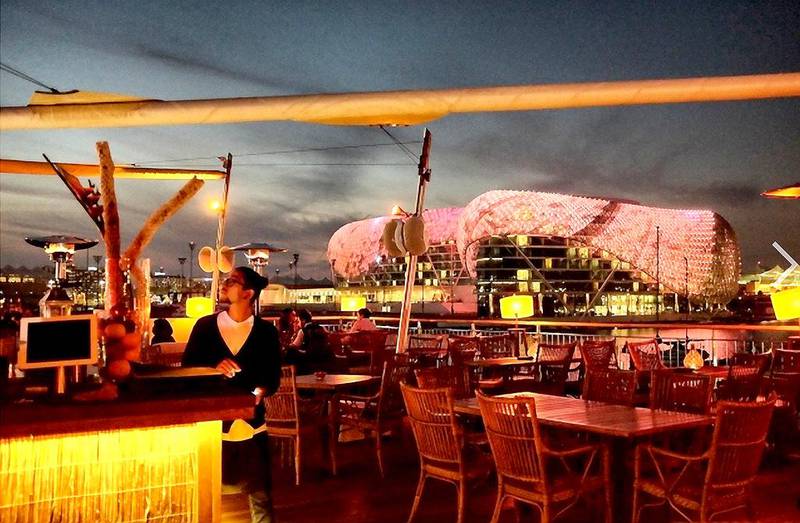 At Diablito, outdoor and rooftop seating, above, affords views of Yas Marina. Courtesy Diablito

