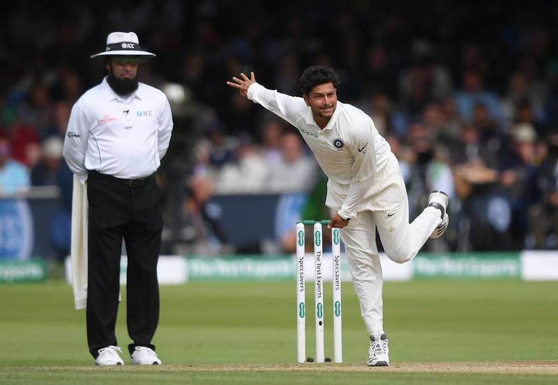 Mandatory Credit: Photo by Alex Davidson/REX/Shutterstock (9785150bf)Kuldeep Yadav bowlsEngland v India, Specsavers International Test Match Series, 2nd Test Day 3, Cricket, Lord's London, UK - 11 Aug 2018