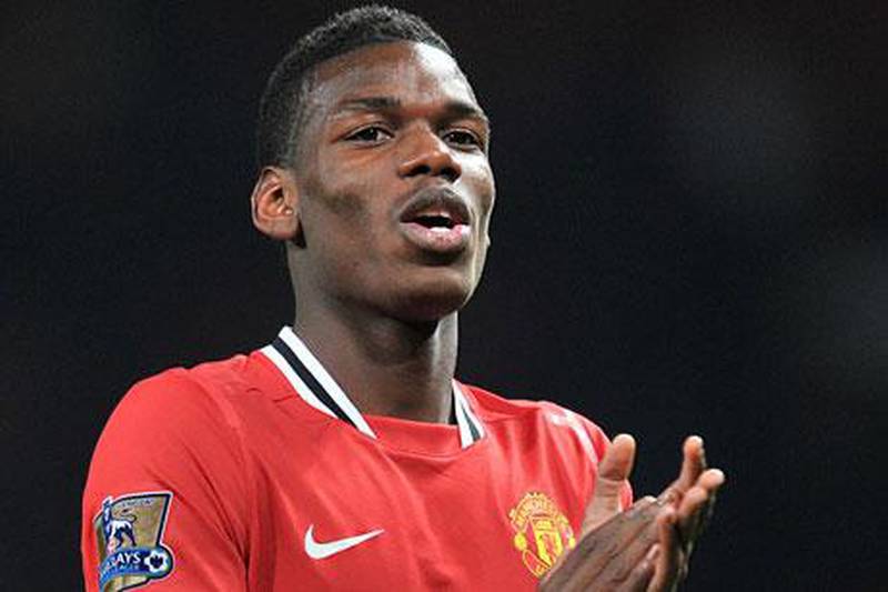 Paul Pogba in action for Manchester United before his controversial move to Juventus.