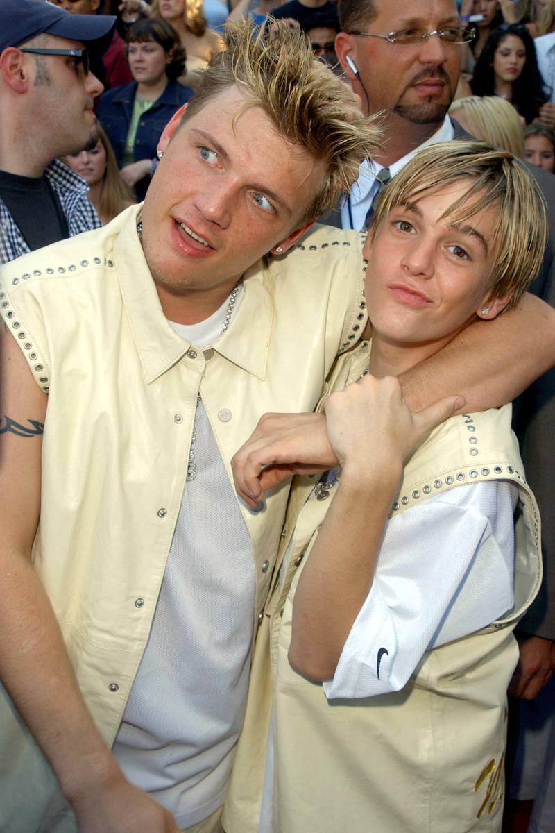 Nick and Aaron at the 2001 Teen Choice Awards in Los Angeles in 2001. AFP