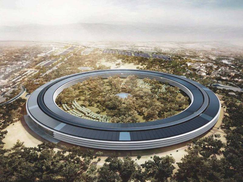 The roof of the future headquarters of @Apple was made in Dubai, and it was transported and assembled in Cupertino, Calif. (Dubai Media Office/ Twitter)
