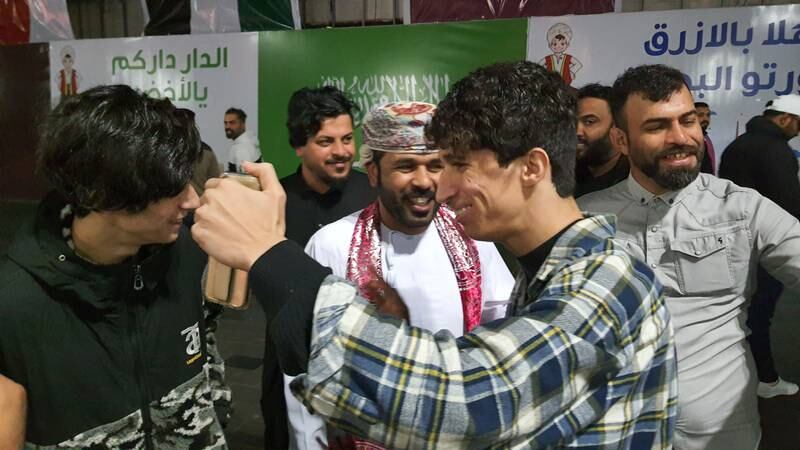 Iraqis mingle with fans from other countries during the Arabian Gulf Cup being held in Basra, Iraq from January 6 to 19. All photos: Sinan Mahmoud / The National

