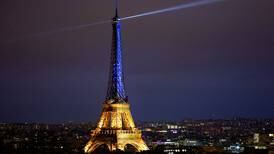 Eiffel Tower lit up and Trafalgar Square vigil for Ukraine war anniversary