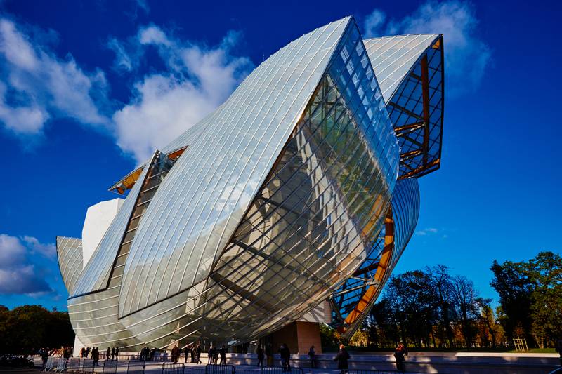 Louis Vuitton Foundation art museum and cultural centre, designed by Frank Gehry, in Paris, France