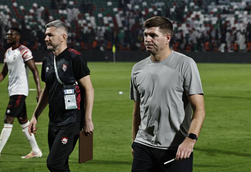 Al Ettifaq coach Steven Gerrard after the match against Al Raed. Reuters 