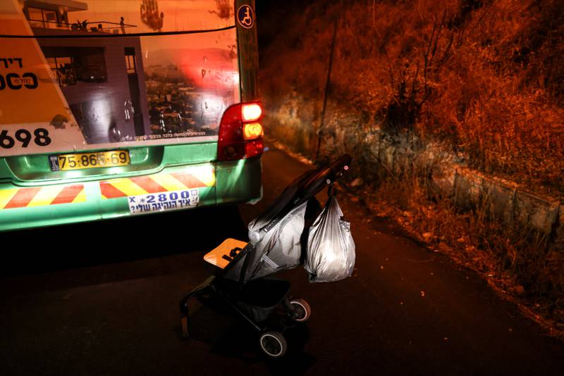 A pram in the street where the shooting happened. Reuters