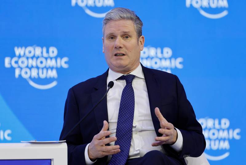 Keir Starmer, leader of Britain's Labour Party, at a World Economic Forum panel discussion in Davos. Bloomberg