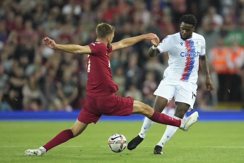 Jeffrey Schlupp – 6. The 29-year-old combined caution and industry. He made life awkward for Liverpool’s midfield before exiting the game with two minutes to go for Olise. AP Photo 