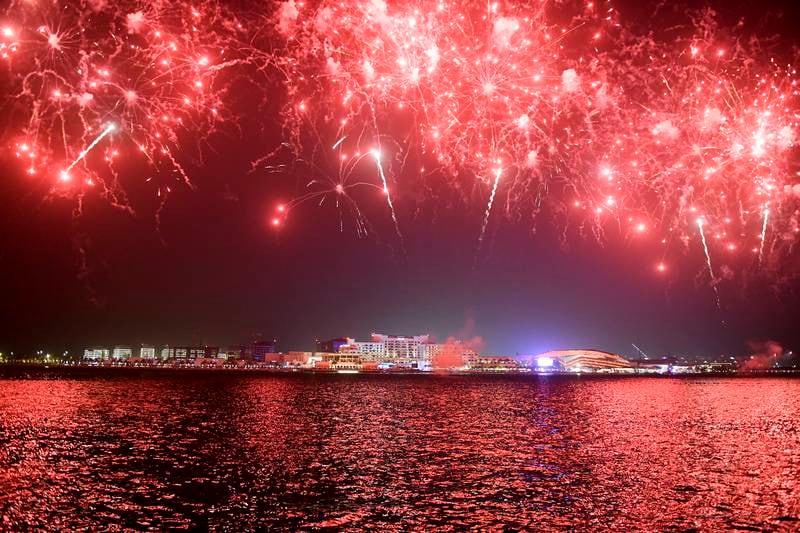 A spectacular Eid Al Adha firework display lit up Yas Bay waterfront on Wednesday. Photos by Khushnum Bhandari / The National