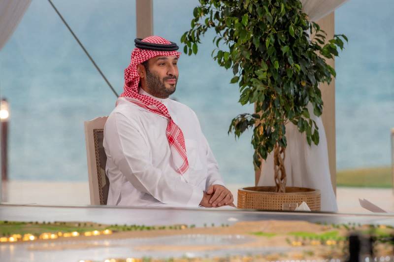 Saudi Arabia's Crown Prince Mohammed bin Salman speaks with Fox News in an interview aired September 21, 2023. SPA via Reuters