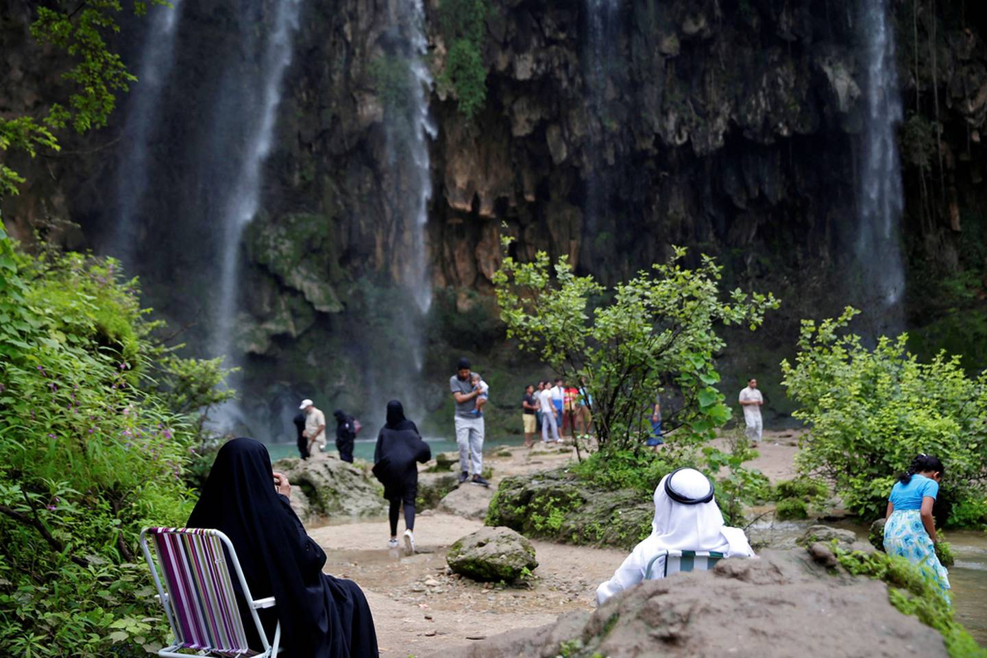 Die Monsunzeit in Salalah heißt Khareef und dauert von Juli bis September und verwandelt die omanischen Berge in eine üppig grüne Landschaft.  Reuters
