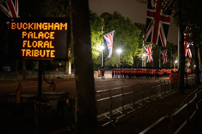 Queen Elizabeth's coffin will be transferred from Buckingham Palace by gun carriage in a ceremonial procession taking place on Wednesday. Getty Images