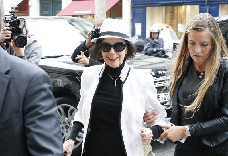 Mary Jo Shannon, grandmother of Kim Kardashian, arrives at Kanye West’s Paris apartment on May 20, 2014. The gates of the Chateau de Versailles, once the digs of Louis XIV, will be thrown open to Kim Kardashian, Kanye West and their guests for a private evening this week ahead of their marriage. Jacques Brinon / AP photo