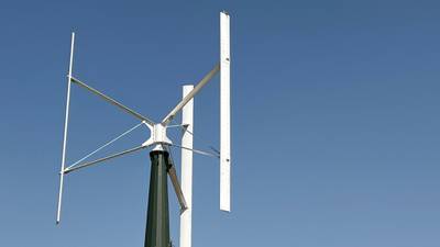 Vertical axis wind turbines are  gaining popularity in cities where larger, horizontal axis versions aren’t as practical. Cody Combs / The National