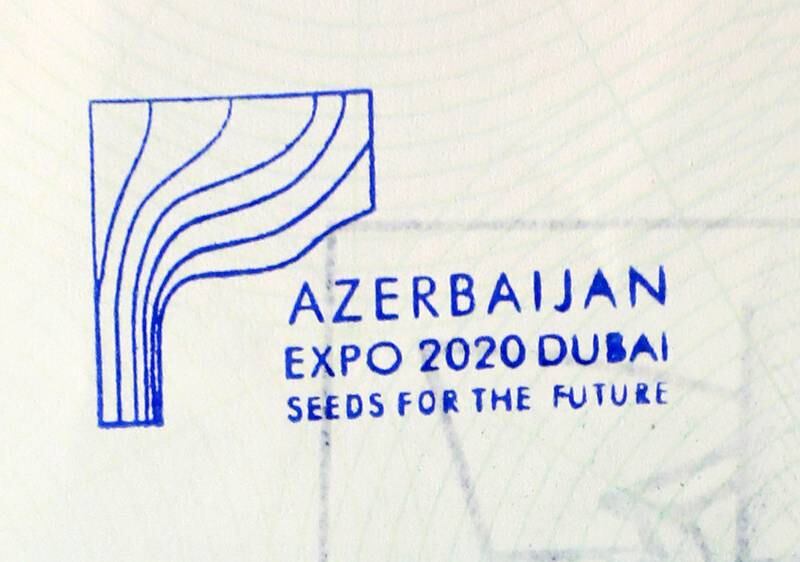 Passport stamp for the pavilion of Azerbaijan.