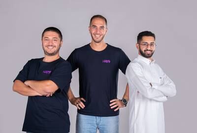 (From left) Ibrahim Bou Ncoula, Dani El-Zein and Yazeed bin Busayyis, co-founders of Supy. Photo: Supy