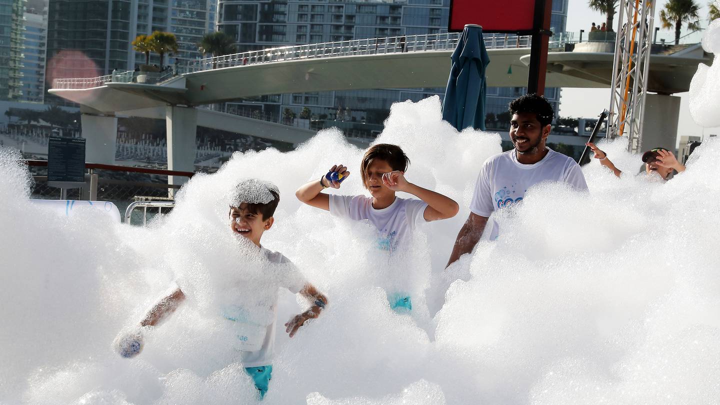 UAE's first Bubble Run takes place on Bluewaters Island in Dubai