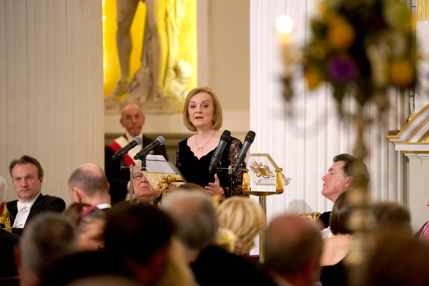 Foreign Secretary Liz Truss speaks at the Easter Banquet at Mansion House in the City of London, on April 27. PA