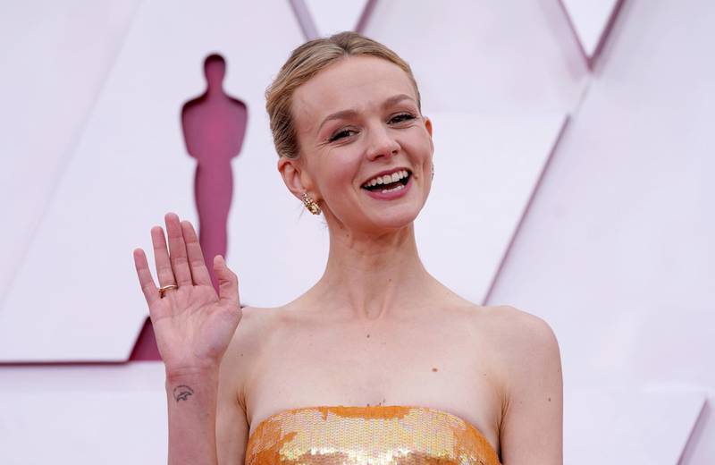 Carey Mulligan arrives to the Oscars red carpet for the 93rd Academy Awards in Los Angeles, California, US, April 25, 2021. Reuters