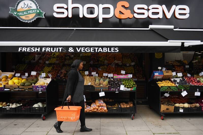 A discount supermarket in London. UK households showed signs of resilience despite higher inflation. EPA
