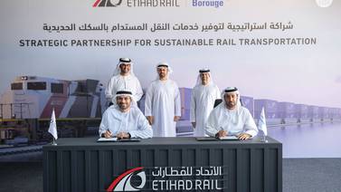 An image that illustrates this article Etihad Rail joins forces with Borouge for sustainable transport