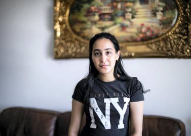 Sakshi Chandak, 18, flew home to the UAE after being stranded in the US for months. Reem Mohammed / The National
