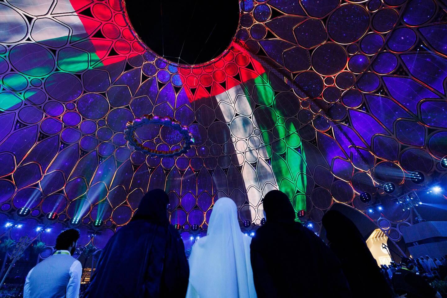 Visitors during the Expo 2020 Dubai Closing Ceremony at Al Wasl Plaza. Credit: Expo City Dubai