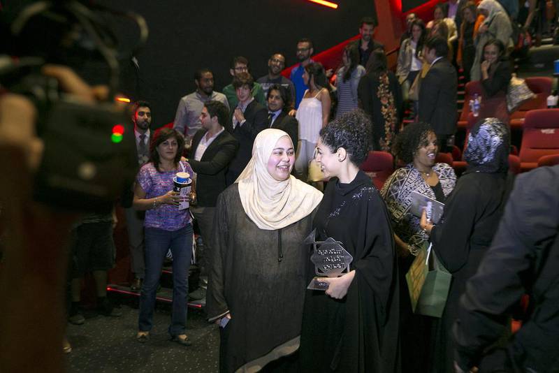 Emirati filmmaker Amena Al Nowais, right, with Omnia Ibrahim, the subject of her award-winning documentary. Silvia Razgova / The National