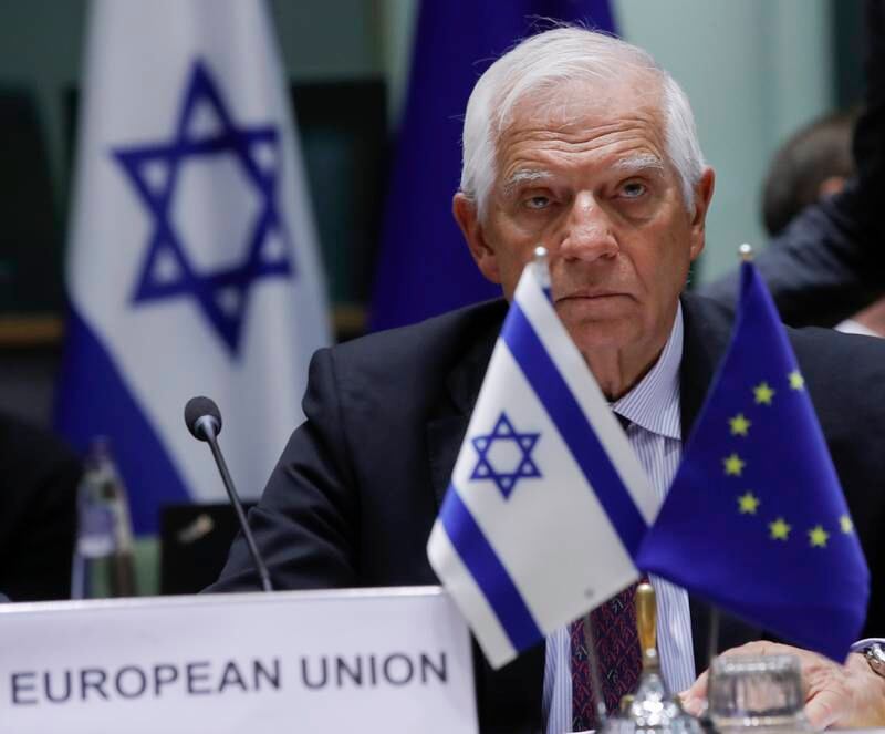 European Union High Representative for Foreign Affairs and Security Policy Josep Borrell attends the EU-Israel Association Council in Brussels. EPA