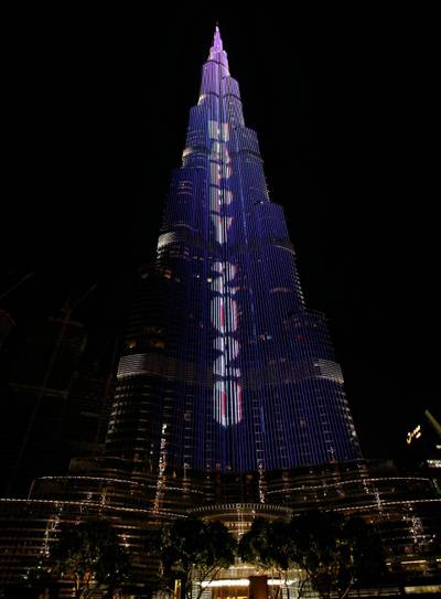 Burj Khalifa is prepared for the fireworks of New Year 2020 celebrations. EPA