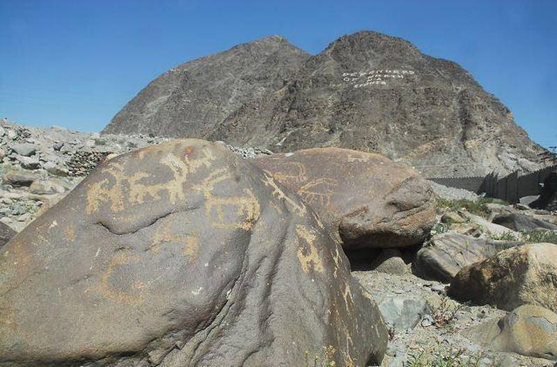Rocks adorned with carvings from the Neolithic Age are to be lost because of construction of a new dam near Chilas, Pakistan.