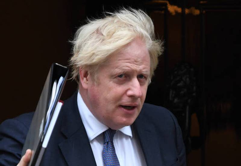 UK Prime Minister Boris Johnson leaves Number 10 Downing Street. Getty