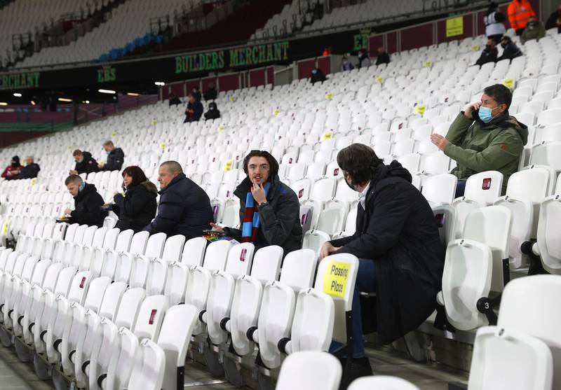 West Ham United fans inside the stadium. AP Photo