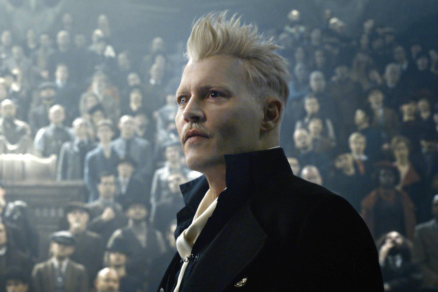 Johnny Depp as Gellert Grindelwald in Fantastic Beasts: The Crimes of Grindelwald. Courtesy Warner Bros. Pictures