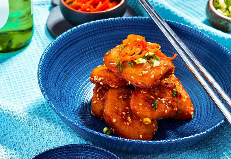 Korean fried "chicken" from Tindle. The Singapore company is expanding its line of faux chicken products to the UAE in September 2021. All pictures are courtesy Tindle