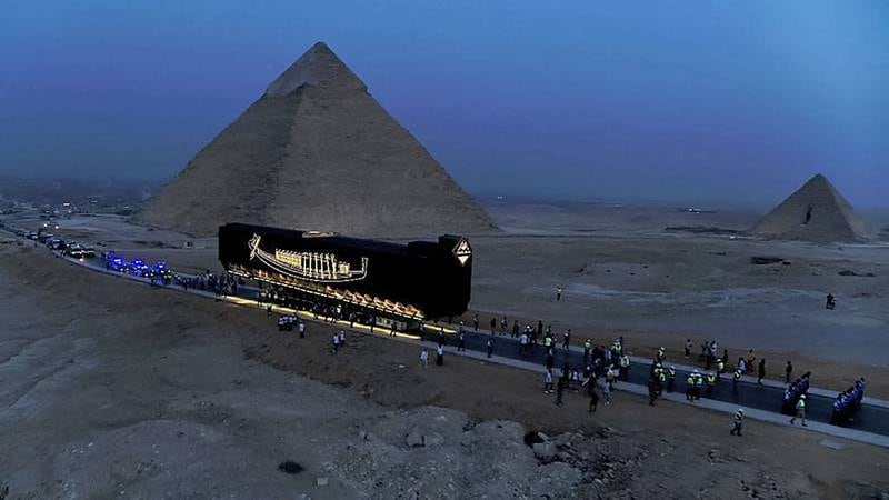 The smart vehicle took 10 hours to make the 7.5-kilometre journey from the Giza plateau to the Grand Egyptian Museum.