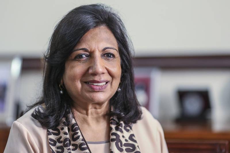 Kiran Mazumdar-Shaw, co-founder and managing director of Biocon Ltd., sits for photograph in Bengaluru, India, on Wednesday, Nov. 16, 2016. This year Biocon's stock has rallied almost 80 percent with the best return among shares of generic drugmakers worldwide, after one of the company’s copies of a top-selling biologic drug had its first breakthrough in a developed market. Photographer: Dhiraj Singh/Bloomberg