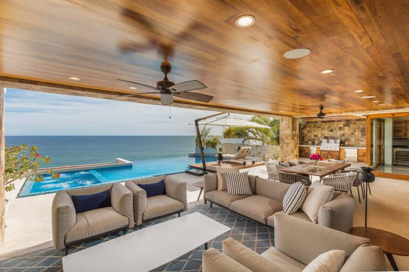 The mansion has dramatic views of the Sea of Cortez throughout.