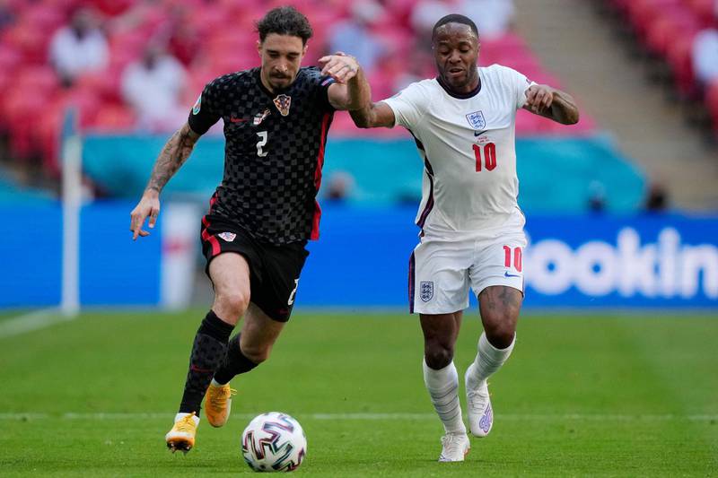 Raheem Sterling - 7. A couple of half openings at the start for England’s most experienced player, then forced a shot in to give England the lead – his first major tournament goal. Get him the ball and he’s dangerous. Slashed a 74th minute shot wide after being set up by Mings and looked sharper than in recent weeks for Manchester City. AFP