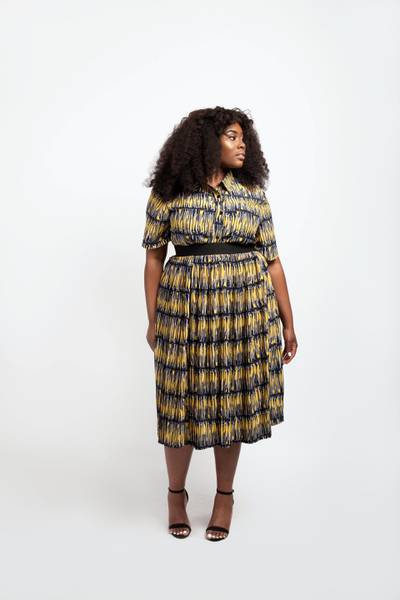 Oma print chiffon blouse and skirt from Dear Curves 