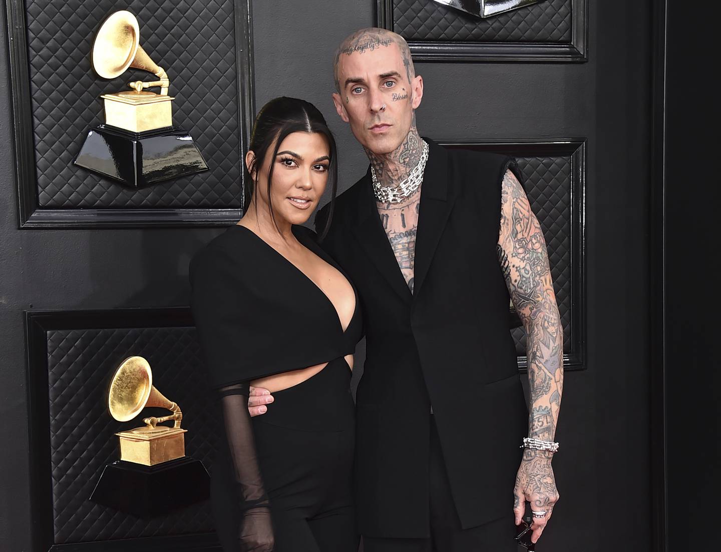 Kourtney Kardashian and Travis Barker had a Las Vegas wedding in the early hours after the 64th Annual Grammy Awards in Las Vegas on April 4, 2022. AP Photo
