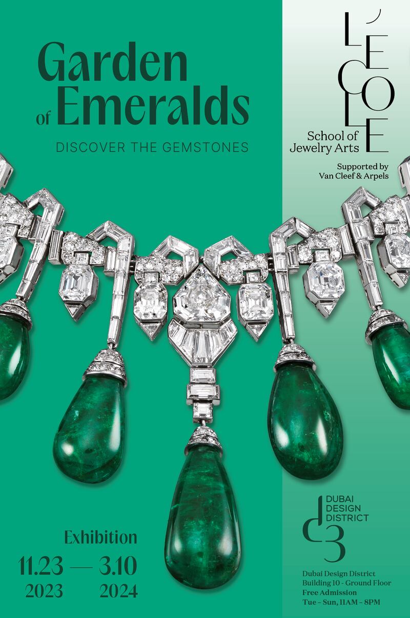 L’Ecole School of Jewellery Arts is launching with an exhibition about emeralds. Photo: Van Cleef & Arpels