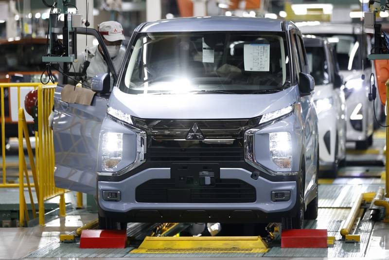 eK X electric vehicle in the inspection area of the production line at the company's Mizushima plant in Kurashiki, Japan. Bloomberg
