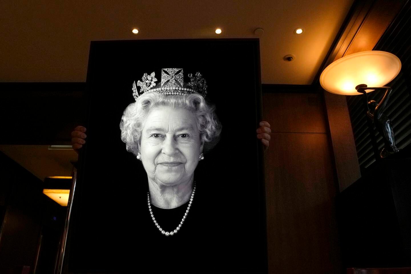 The new portrait is named 'Platinum Queen: Felicity' and is dedicated to the 20 years of friendship between Queen Elizabeth II and her personal assistant and close friend Angela Kelly.  AP.