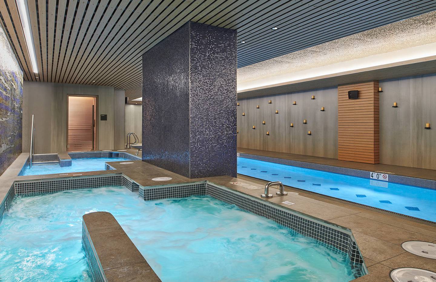 The Washington Crossing Apartments features a luxurious indoor spa.