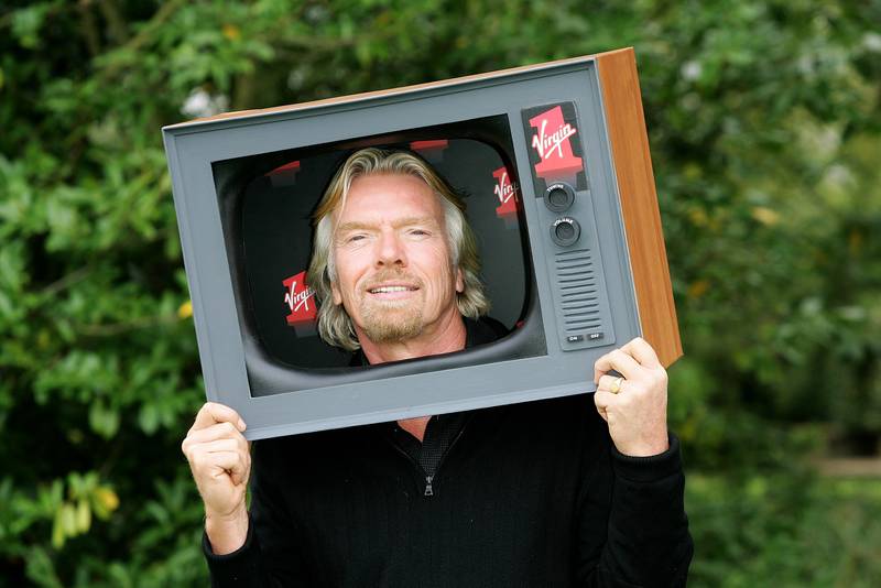 Sir Richard Branson attends a photocall to launch Virgin Media's television channel Virgin 1, in Oxfordshire, England, in 2007.