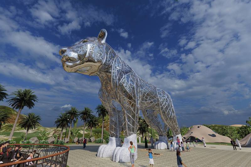 A render of what Mbaye the Lioness will look like once completely installed. Photo: Inox Arabia