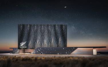 The mesh kinetic facade of the New Zealand pavilion at Expo 2020 Dubai moves 'with a rhythm and a pulse', that bring the building to life, say organisers.
