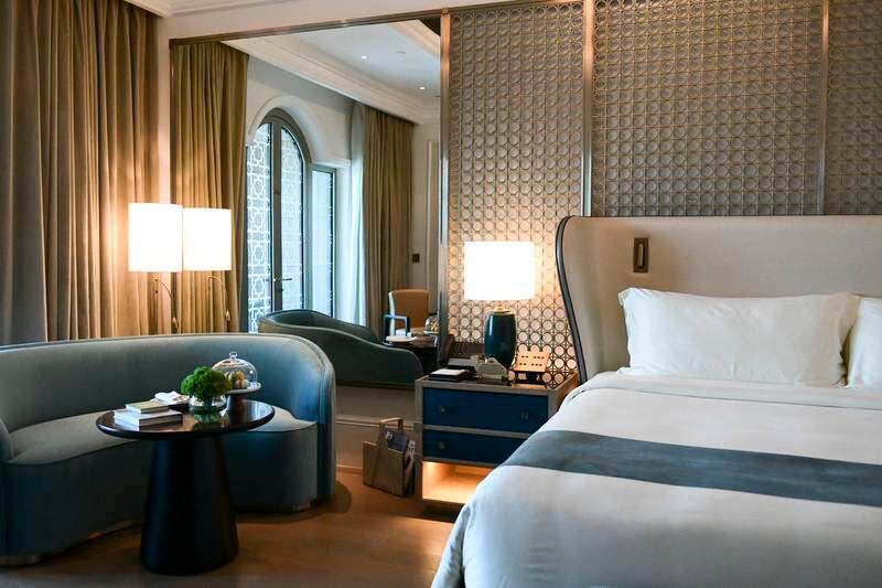Emirates Palace Mandarin Oriental Abu Dhabi offers palatial size rooms and suites. Khushnum Bhandari / The National
